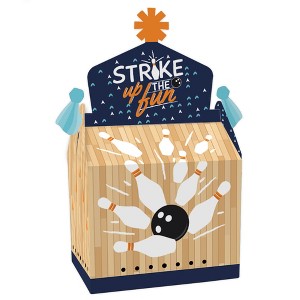 Big Dot of Happiness Strike Up the Fun - Bowling - Treat Box Party Favors - Birthday Party or Baby Shower Goodie Gable Boxes - Set of 12 - 1 of 4