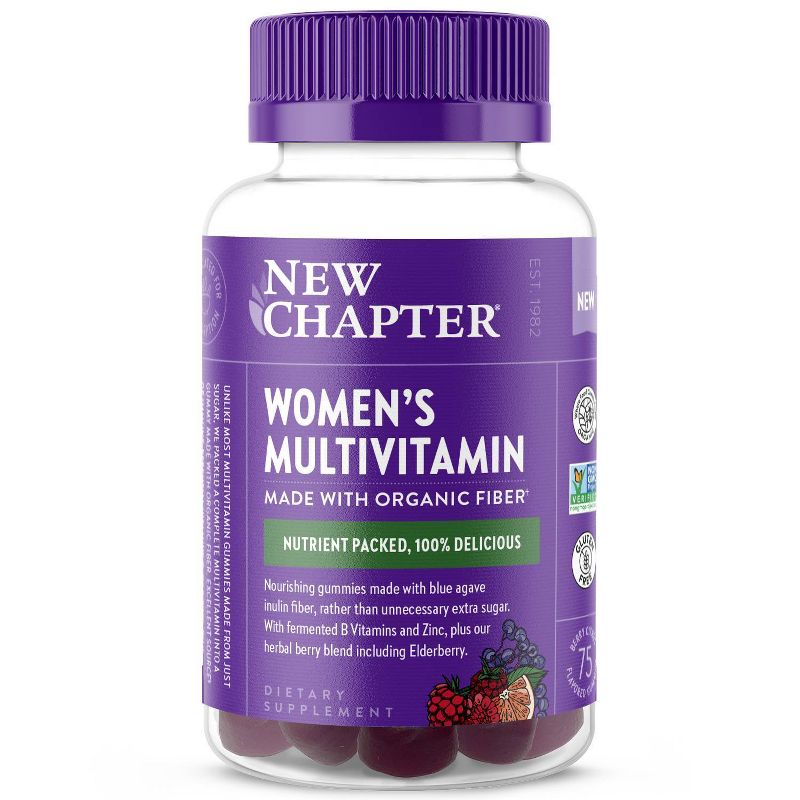 New Chapter Women&#39;s Organic Non-GMO and Gluten Free Multivitamin Gummies - Berry Citrus - 75ct, 1 of 13