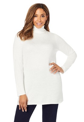 Jessica London Women's Plus Size Cotton Cashmere Turtleneck