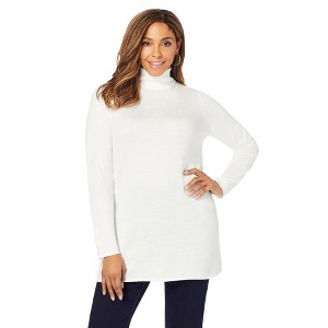 Jessica London Women's Plus Size Cotton Cashmere Turtleneck - 1 of 4