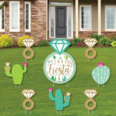 Big Dot of Happiness Final Fiesta - Yard Sign and Outdoor Lawn Decorations - Last Fiesta Bachelorette Party Yard Signs - Set of 8