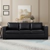 93.7'' PU Leather Upholstered 3-Seater Sofa with Square Arms, Cup Holder, and Hidden Storage - 3 of 4