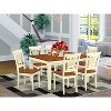 HomeStock 7-Piece Buttermilk and Cherry Finish Solid Wood Top Dining Table with 6 Chairs - 2 of 4