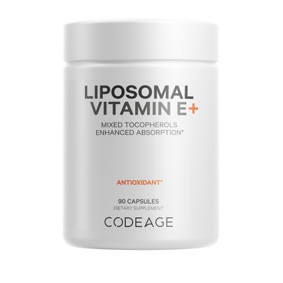 Codeage Liposomal Vitamin E Tocopherols, Daily Vitamin E Isomers Beta ...