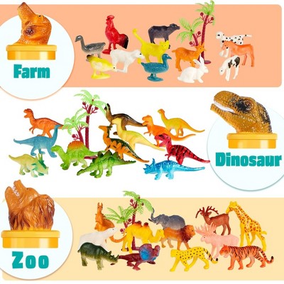 SYNCFUN 69-Piece Assorted Mini Plastic Animal Toy Set