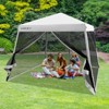 Costway 10x10Ft Patio Outdoor Instant Pop-up Canopy Slant Leg Mesh Tent Folding White/Blue/Grey - 2 of 4