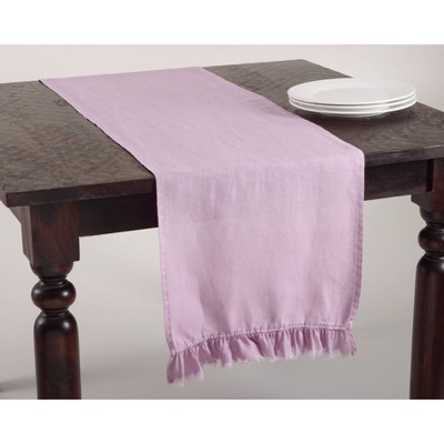 Ruffled Design Table Runner Lavender - Saro Lifestyle