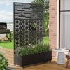 Wooakway 72"H Metal Planter Box with Trellis Raised Garden Bed with Arbor Privacy Screen with Wheels - 2 of 4