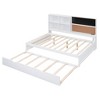 KIGFTSOD Daybed with Storage Shelves, Blackboard, Cork board, USB Ports and Twin Size Trundle, White - 4 of 4