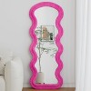 Sapphtopaz Flannel Full Length Mirror with Hanging Hole Wave Leaning Floor Mirror Hanging Wall Mounted Dressing Mirror for Bedroom,Living Room - 4 of 4