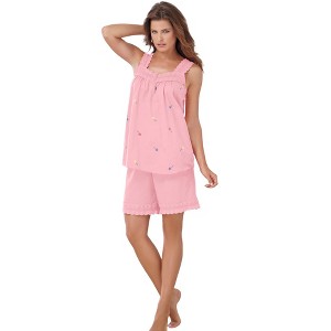 Dreams & Co. Plus Size 2-Piece Short PJ Set - 1 of 2