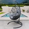 Whisen 46.5 in.  W 1-Person Metal Wicker Patio Swing with Cushion - 2 of 4