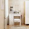 Famapy 31.5''W Dressing Desk Makeup Vanity Set with Stool and Mirror Led Light Bedroom Accent - 4 of 4