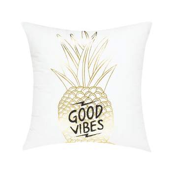 PiccoCasa Bronzing Flannelette Throw Pillow Cover Pineapple Design Pillow Cover