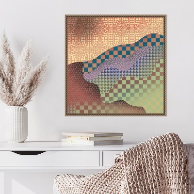 Earth Tones Abstract Geometric Canvas Wall Art, 22x22
