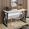 KWPZQEB 53.6" Adjustable Gaming Desk with Wood Desktop, Standing Desk with LED & Cup Holder, Computer Table for Home Work, Study and Gaming, White - 2 of 4