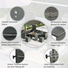 SKRAN Outdoor 6-Piece All Weather PE Rattan Sofa Set with Adjustable Seat, Storage Box, Removable Covers and Tempered Glass Top Table,Grey - 2 of 4