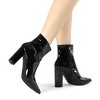 Allegra K Women's Halloween Pointed Toe Zip Chunky Heels Ankle Boots - 3 of 4