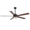 Airsurfer 65" Black Dual-Tone Wood Blade Ceiling Fan with E26 Light Socket, Remote Control & 6-Speed Quiet DC Motor  ( 5 -Blade ) - 2 of 4