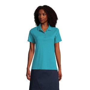 Lands' End School Uniform Women's Short Sleeve Feminine Fit Interlock Polo Shirt - 1 of 4