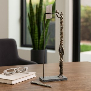 Modern Polyresin Metal Abstract Sculpture for Home and Office Decor - Ideal for Bedroom, Bathroom, and Coffee Table Decor - 19" Bronze & Copper - 1 of 4