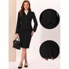 INSPIRE CHIC Women's Business Long Sleeve Notched Lapel Peplum Blazer Pencil Skirt Suit Set 2 Pcs - image 2 of 4