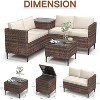 4-Piece All-Weather PE Rattan Set - Loveseat sofa & storage coffee table for backyard, poolside or porch conversations. - 2 of 4