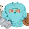 The Life Of A Fall Girl Puff/Glitter - Womens Garment Dyed Long Sleeve - 3 of 3