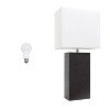 Lalia Home Lexington 21" Leather Base Table Lamps with Fabric Shade - 4 of 4