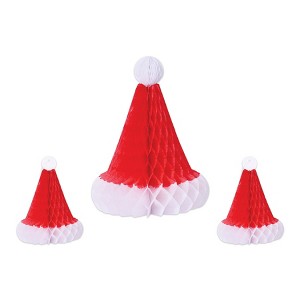 Beistle Tissue Santa Hats, 2 of 5.25" & 1 of 11.75", (6/Pkg) Multicolored - 1 of 4