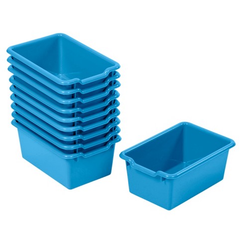 6 Pack Cubby Bin Storage Bins Multipurpose Plastic Storage Bins