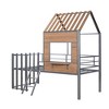 NicBex Twin Size Bunk Bed Loft Bed House Shape Metal Bed Frame with Window, Inclined Ladder and Guardrail for Bedroom, No Box Spring Required - 3 of 4