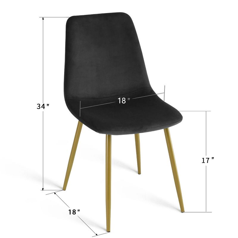 Set of 4 Bingo Upholstered  Side Chair Gold Leg-Maison Boucle, 6 of 9