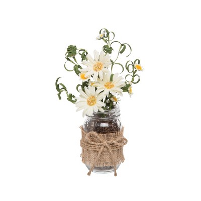 Gallerie II Daisy Floral Mason Jar Figurine Decoration