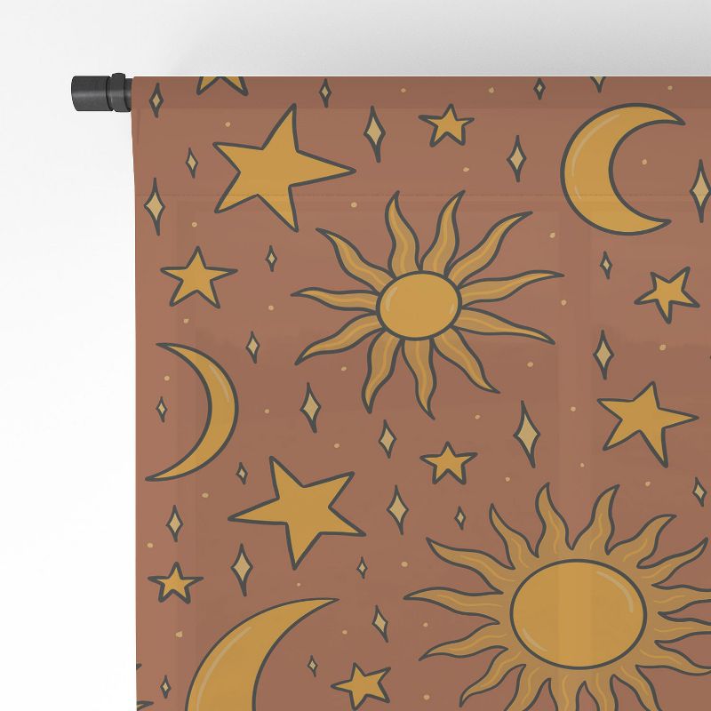 Doodle By Meg Vintage Star and Sun in Rust Single Panel Sheer Window Curtain - Society6, 4 of 7
