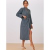 cheibear Women's Fuzzy Fluffy Robe Plush Bathrobe Fleece Winter Warm Thick Self Tie Long Bathrobe for After Shower Spa Bath - 2 of 4