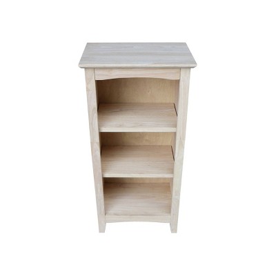 Adjustable Unfinished Solid Wood Shaker Bookcase, 36-Inch Tall