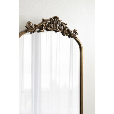 Arendahl Vintage Arch Mirror with Ornate Gold Frame and Shelf