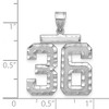 Black Bow Jewelry 14k White Gold, Varsity Collection, Large D/C Pendant, Number 36 - 2 of 3