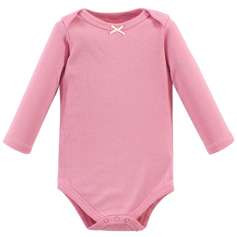 Hudson Baby Infant Girl Cotton Long-Sleeve Bodysuits 5pk, Pumpkin Spice, 3 of 10