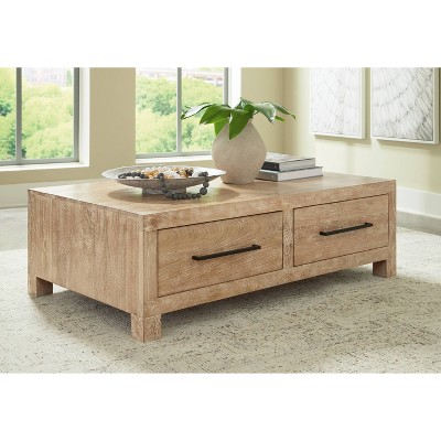 Belenburg Natural Mango Wood Coffee Table with Storage