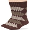 Men's Dress Socks Cotton - 6 pack- Seamless - Argyle, Dot, Striped - Shoe Size 9-12 L - Black, Brown | 7BIGSTARS KINGDOM - 4 of 4
