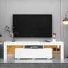 63" MDF Modern TV Stand with Adjustable LED Lights and Storage Drawers for Living Room, Kitchen, Hallway - 3 of 4