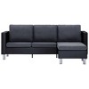 vidaXL Sofa Black (sofa), Dark Gray (cushions) - 2 of 4