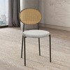 LeisureMod Euston Set of 4 Modern Dining Chairs – Wicker Back & Velvet Seat, Perfect for Dining Rooms and Kitchens - 3 of 4