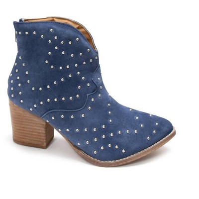 Twilight Studded Heeled Ankle Boot in Black
