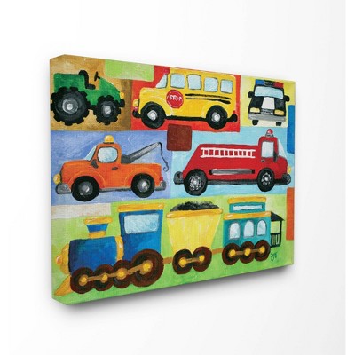 Transportation Collage Stretched Canvas Wall Art (16"x20"x1.5) - Stupell Industries