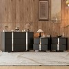 Modern Mirrored 6-Drawer Dresser with 2 Bedside Tables, 3-Piece Storage Cabinet Set for Bedroom, Living Room, or Entryway – The Pop Home - 2 of 4