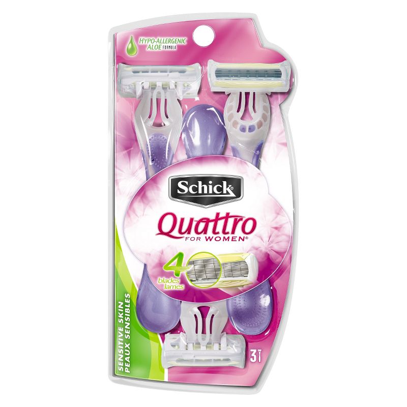 Schick Quattro for Women Sensitive Skin Disposable Razors - 3ct, 1 of 5