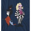 Beetlejuice Animated Series Lydia & Beetlejuice Crew Neck Short Sleeve Navy Blue Boy's T-shirt - 2 of 3